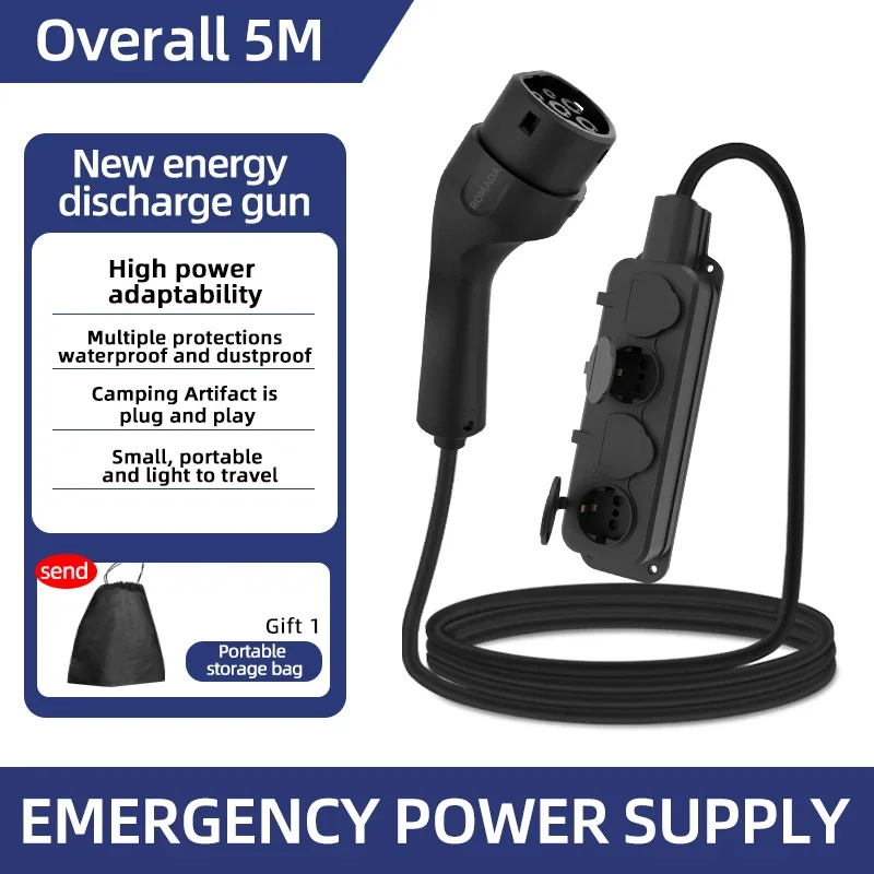 Outdoor Power Parts - Tragbares 16A 4KW Elektroauto-EV-Ladegerät V2L-Kabel, seitlicher