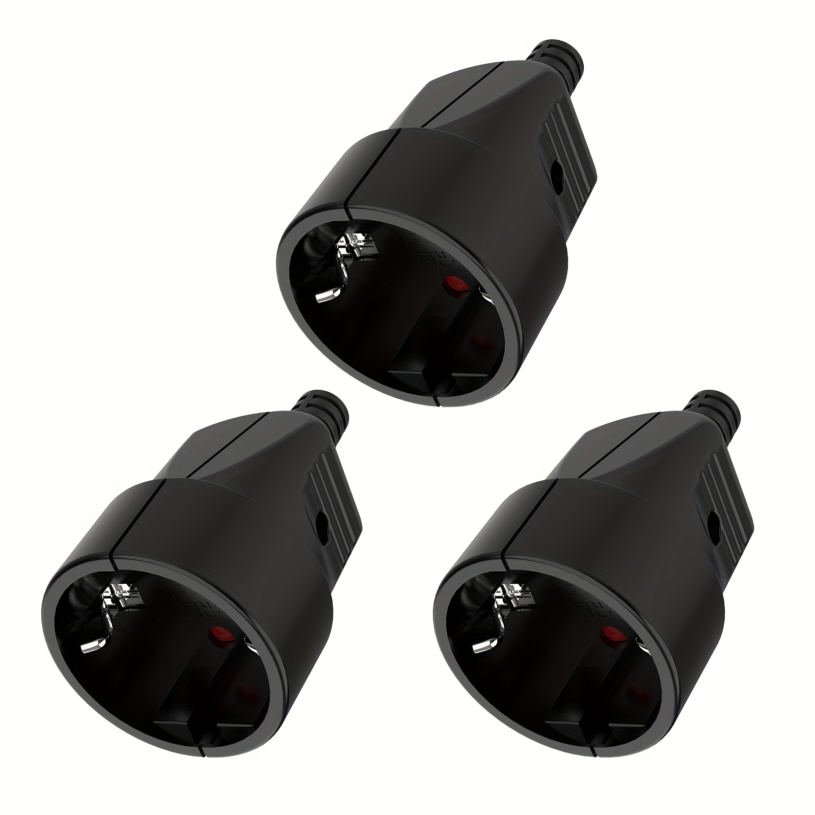 Outdoor Power Outlet - 3er-Pack, Schuko-Kupplung, schwarze Kupplung 250 V/16