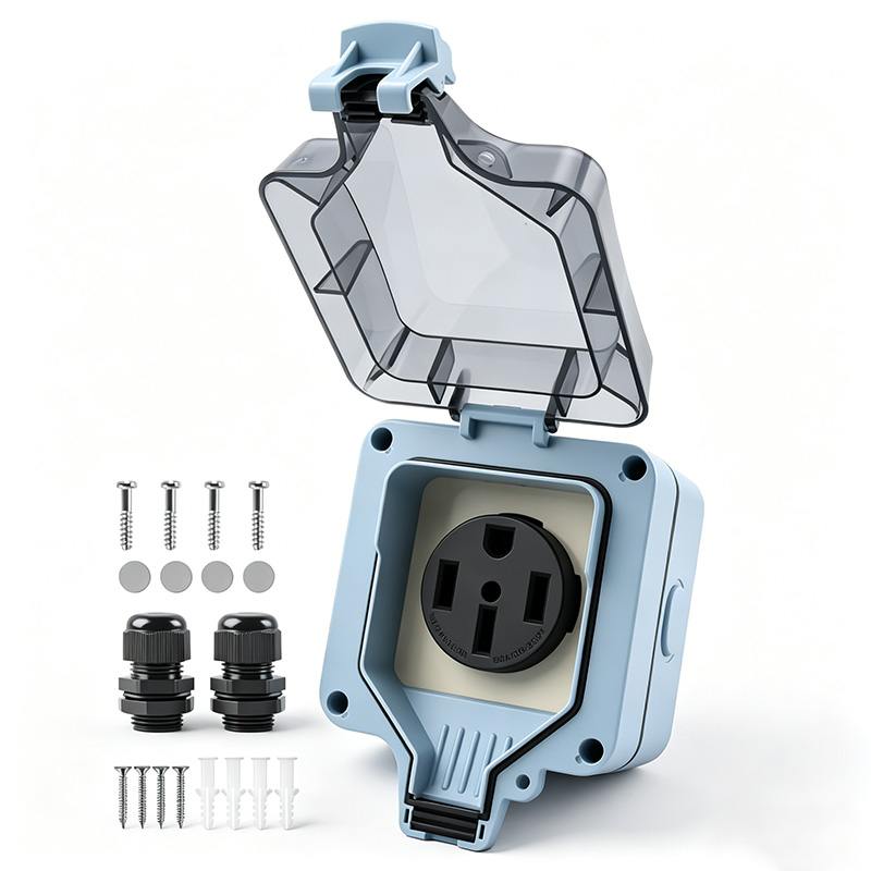 Outdoor Power Outlet Cover - Outdoor-Stromanschlussbox Wasserdicht IP66 50A 125V/250V Steckdose