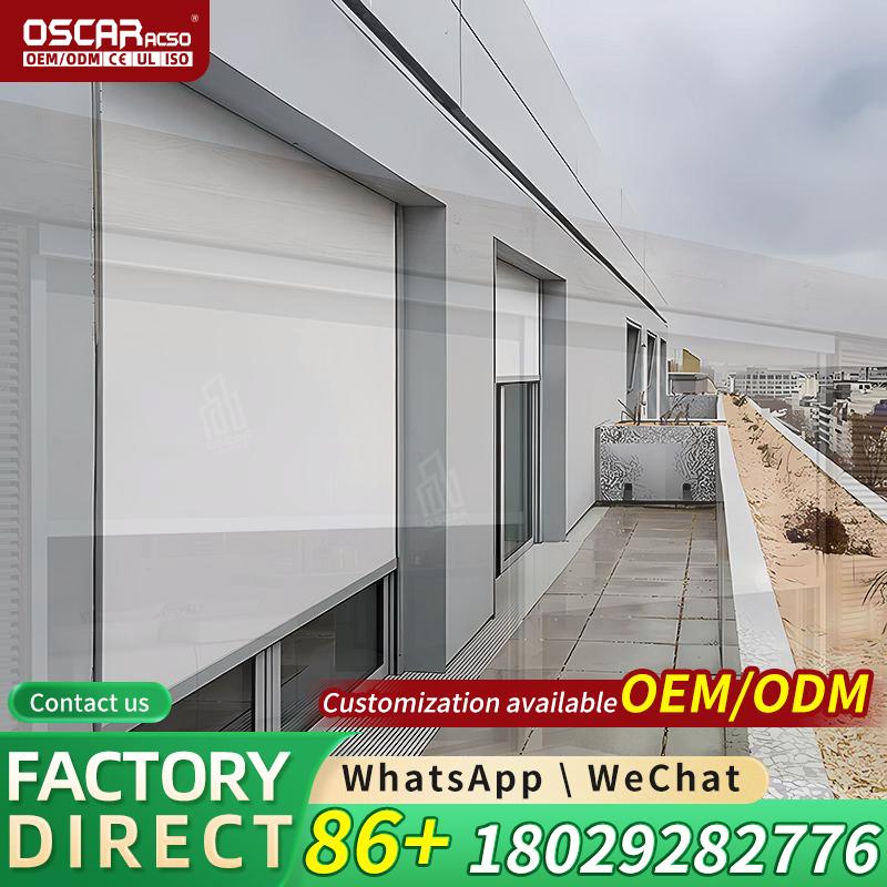 Outdoor Power Roller Shades - Outdoor-Veranda-Einhausungsset Maßgefertigter Grüner Container Solarbetriebenes Wetterfestes