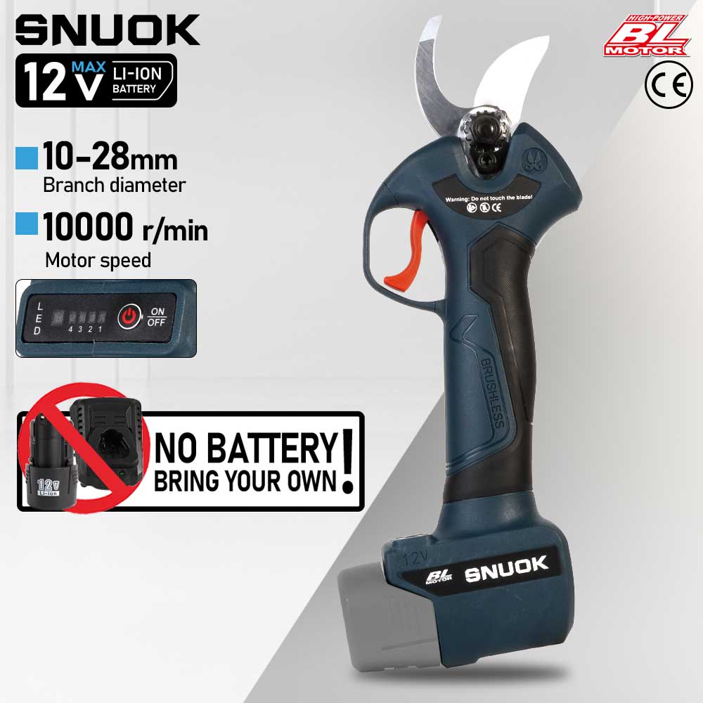 Outdoor Power Solutions - SNUOK 12V Bürstenlose Elektrische Gartenschere DIY