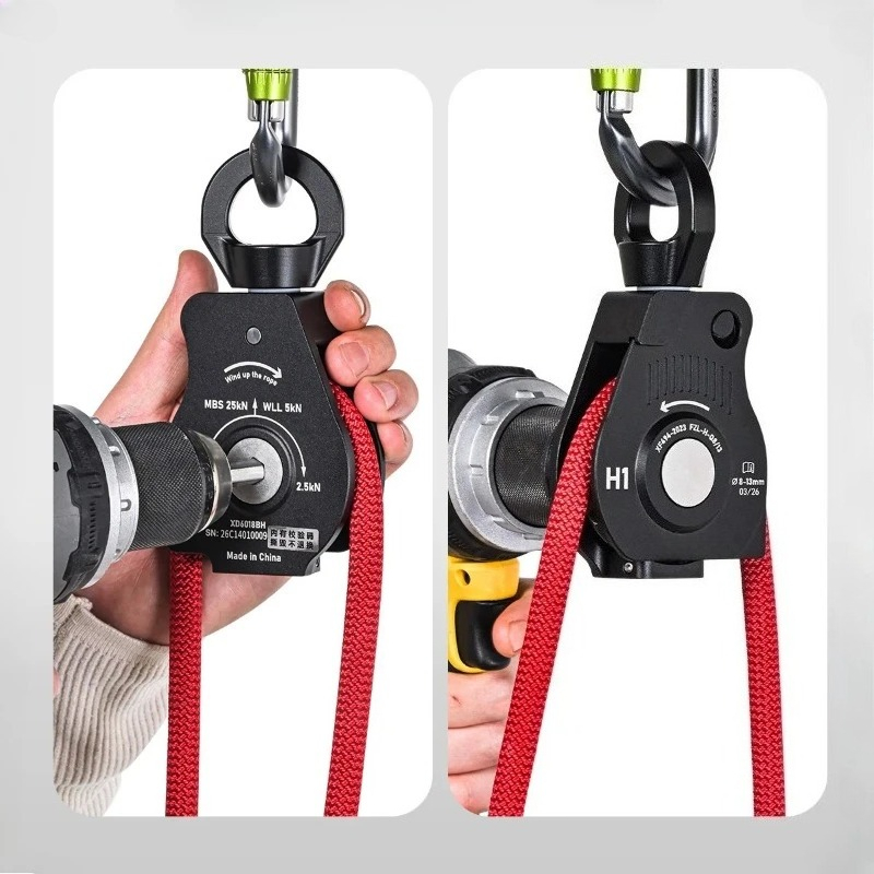 Outdoor Power Solutions - Elektrischer Bohrer-Assistierter Seilzieher, Outdoor-Seilrückholwerkzeug, Knotenfreies Seilaufbewahrungssystem