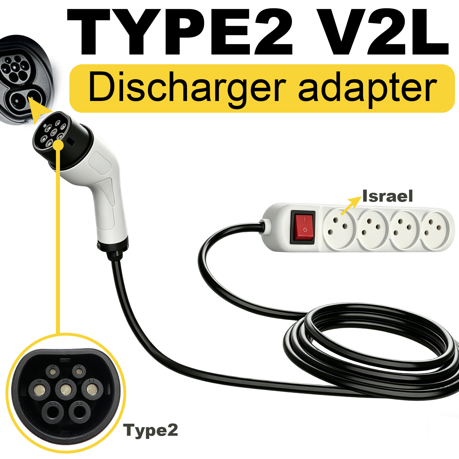 Typ2 V2L Entladeadapter Israel – Outdoor Power Outlet Bewertung und Preis